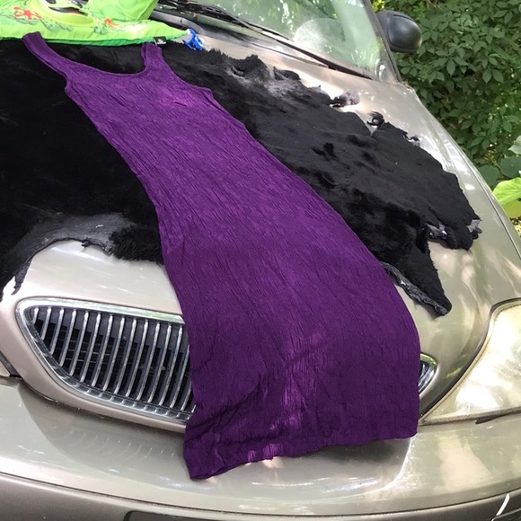 Connected Apparel Crinkle Tank Top Style Purple Dress 6 Rayon Dry Clean Wrinkle - Picture 1 of 11